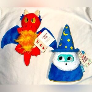 Wetbeard The Dragon and Merlin Monroe Wizard Plush Dog Toys, NEW Size L 50+lbs.